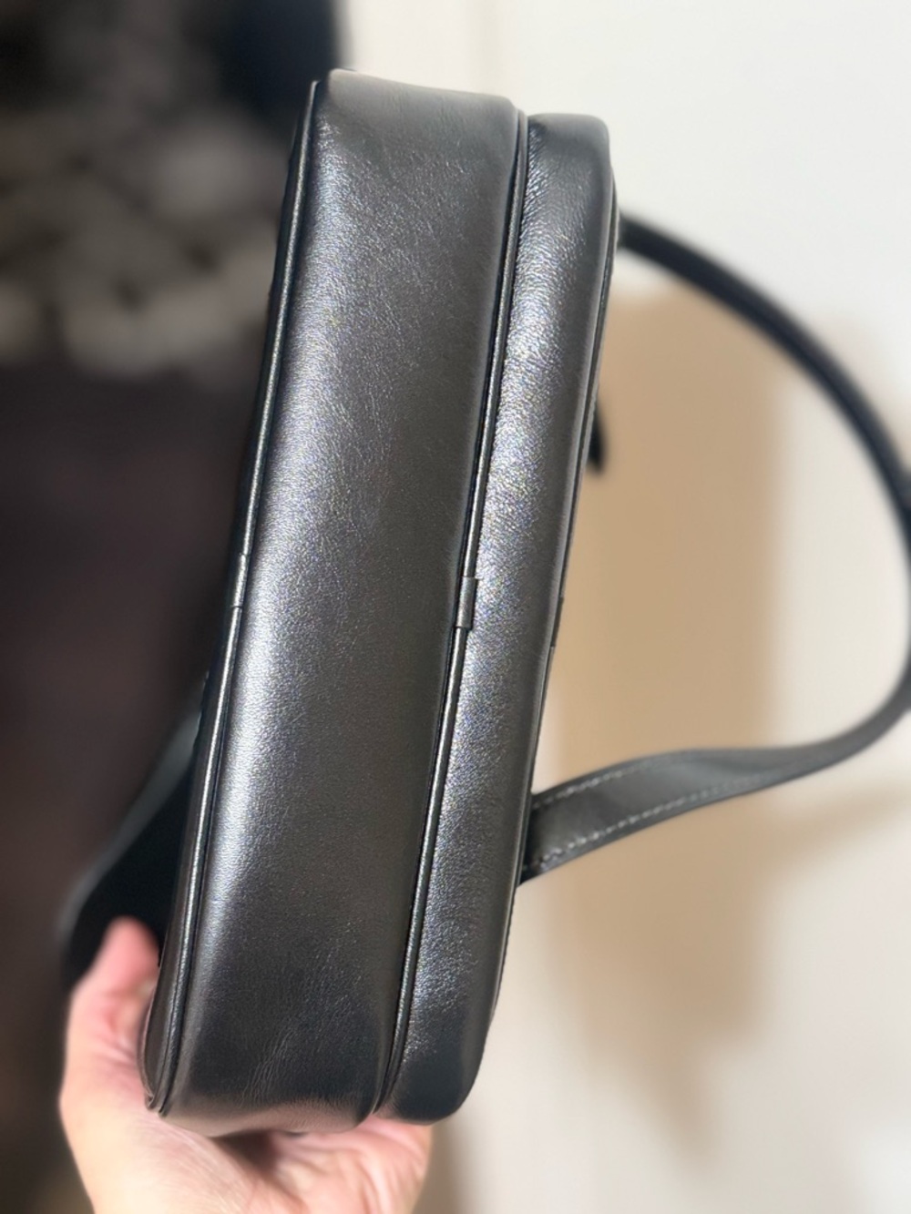 Coach Black Leather Messenger Crossbody with Silver Hardware - Picture 4 of 5